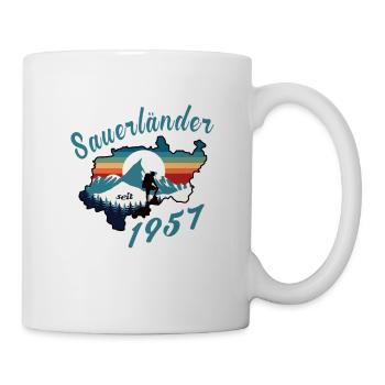 1957 anniversaire Sauerländer Original Retro Sunset - Mug blanc - blanc - Droite