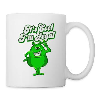 Es ist cool, ich bin legal, t-shirt, lustig, UFO, niedlich, Raum - Tasse - Weiß - Rechts