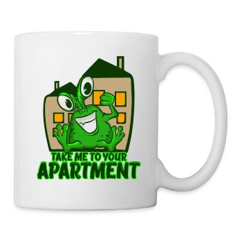 Take Me To Your Apartment T-Shirt Space Green Pun - Mug - white - Right