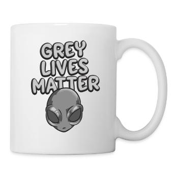 Grey Lives Matter T-Shirt Funny Cute Space Alien - Mug - white - Right