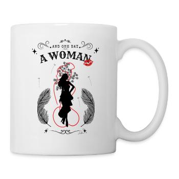 And one day, a woman! Black model. - Mug - white - Right