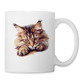 Maine Coon Kätzchen Maine Coon Katze - Tasse - Weiß - Rechts
