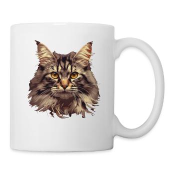 Maine Coon Kätzchen Maine Coon Katze - Tasse - Weiß - Rechts