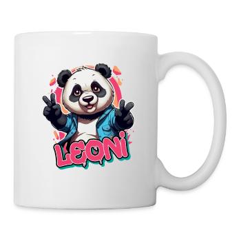 LEONI - Beau nom de fille avec panda cool - Mug blanc - blanc - Droite