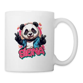 SIENA - Schöner Mädchen Name mit coolem Panda - Tasse - Weiß - Rechts
