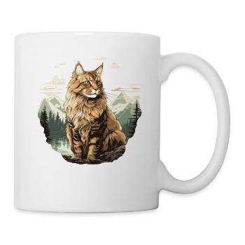 Maine Coon Kätzchen Maine Coon Katze - Tasse - Weiß - Rechts
