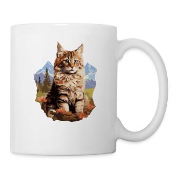 Maine Coon Kätzchen Maine Coon Katze - Tasse - Weiß - Rechts
