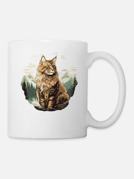 Maine Coon Kätzchen Maine Coon Katze - Tasse - Weiß
