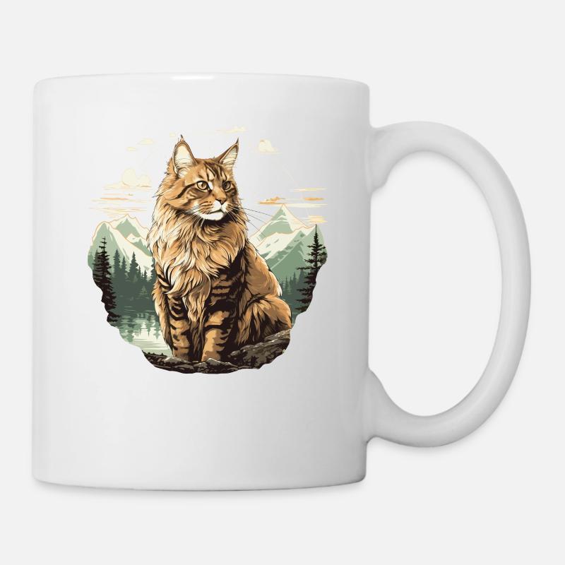 Maine Coon Kätzchen Maine Coon Katze - Tasse - Weiß