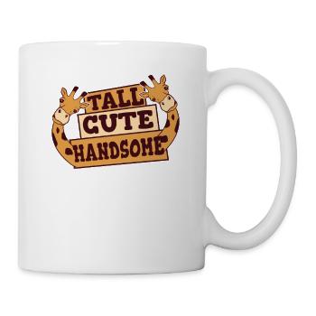 Große, niedliche, gutaussehende Giraffidae, nubische Afrikaner - Tasse - Weiß - Rechts