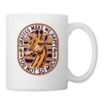 Giraffen machen mich glücklich Giraffidae Nubischer Afrikaner - Tasse - Weiß - Rechts