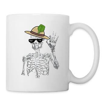 Skelett Gärtner Spinat Gärtnern Mime Vegetarier - Tasse - Weiß - Rechts
