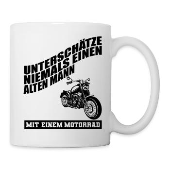 Lustiges Motorrad Design, lustiger Motorrad Spruch - Tasse - Weiß - Rechts