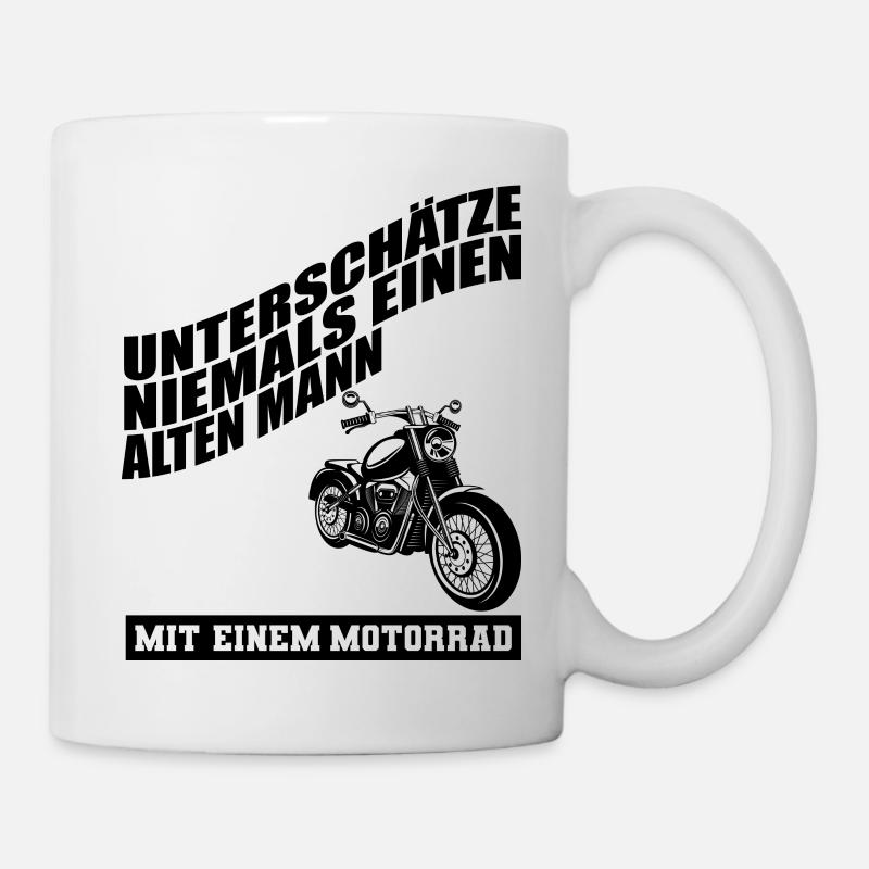Lustiges Motorrad Design, lustiger Motorrad Spruch - Tasse - Weiß