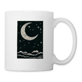 Sleeping clouds, moon and stars - Mug - white - Right