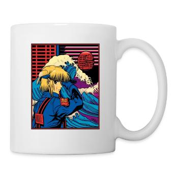 Kanagawa-Welle und Victoria dasPolice Girl - Tasse - Weiß - Rechts