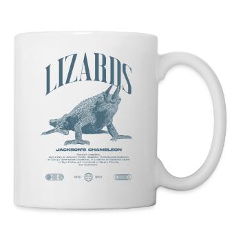Jackson's Chamäleon Streetwear Eidechsenwärter - Tasse - Weiß - Rechts