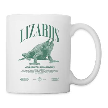 Jackson's Chamäleon Streetwear Eidechsenwärter - Tasse - Weiß - Rechts