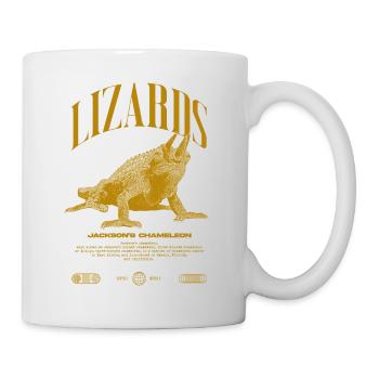 Jackson's Chamäleon Streetwear Eidechsenwärter - Tasse - Weiß - Rechts