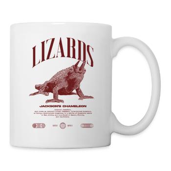 Jackson's Chamäleon Streetwear Eidechsenwärter - Tasse - Weiß - Rechts