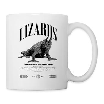Jackson's Chamäleon Streetwear Eidechsenwärter - Tasse - Weiß - Rechts