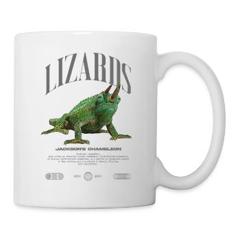 Jackson's Chamäleon Streetwear Eidechsenwärter - Tasse - Weiß - Rechts