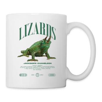 Jackson's Chamäleon Streetwear Eidechsenwärter - Tasse - Weiß - Rechts