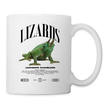 Jackson's Chamäleon Streetwear Eidechsenwärter - Tasse - Weiß - Rechts