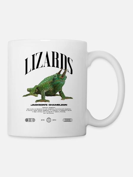 Jackson's Chamäleon Streetwear Eidechsenwärter - Tasse - Weiß