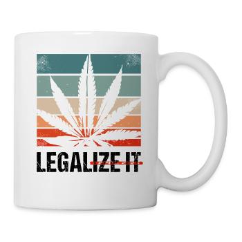 Retro Legalize it - Cannabis Gesetz Weed - Tasse - Weiß - Rechts
