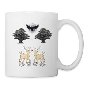 Nacht Himmel Natur Adler Wildnis Wildtiere Rehbock - Tasse - Weiß - Rechts