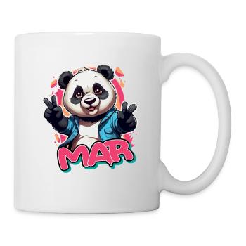 MAR - Schöner Mädchen Name mit coolem Panda - Tasse - Weiß - Rechts