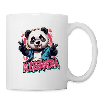 ALESSANDRA - Schöner Mädchen Name mit coolem Panda - Tasse - Weiß - Rechts