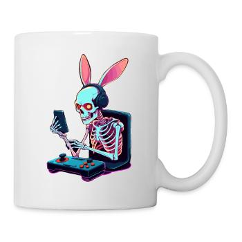 Lapin de Pâques Gamer et Design de streetwear de jeu - Mug blanc - blanc - Droite