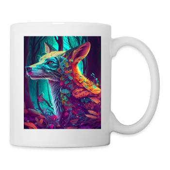 Little fox in the neon-colored sea of leaves - Mug - white - Right