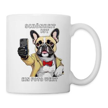 HUND SMARTPHONE SCHÖNHEIT IST EIN FOTO WERT - Tasse - Weiß - Rechts