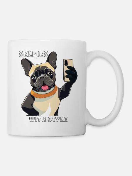 HUND SMARTPHONE SELFIES WITH STYLE - Tasse - Weiß