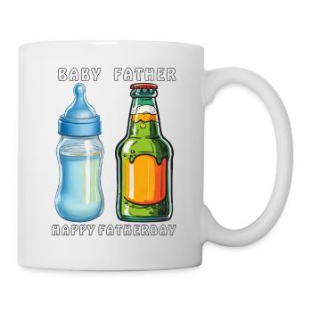 BABYFLASCHE BIERFLASCHE HAPPY FATHERDAY - Tasse - Weiß - Rechts