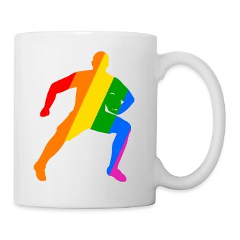 Rugby power in the rainbow - Mug - white - Right