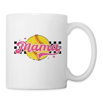 Damier Softballl Mama Fête des Mères - Mug blanc - blanc - Droite