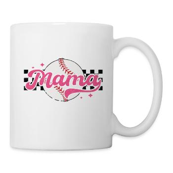 Checkered Baseballl Mama Fête des mères - Mug blanc - blanc - Droite