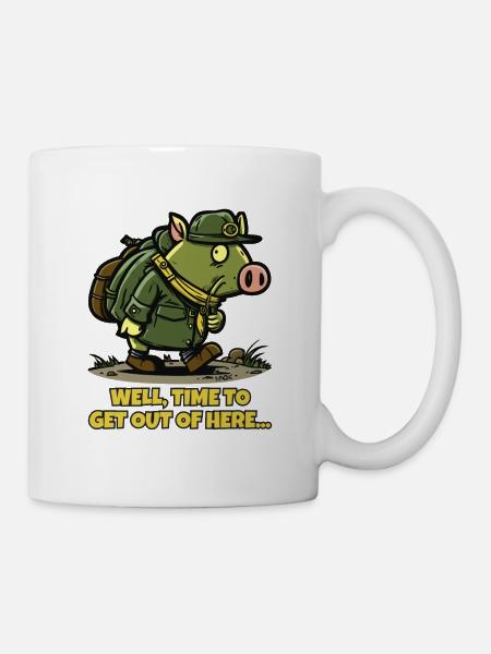 Il est temps de s’évader d’ici : Wandering Pig - Mug blanc - blanc