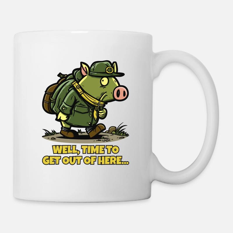 Il est temps de s’évader d’ici : Wandering Pig - Mug blanc - blanc
