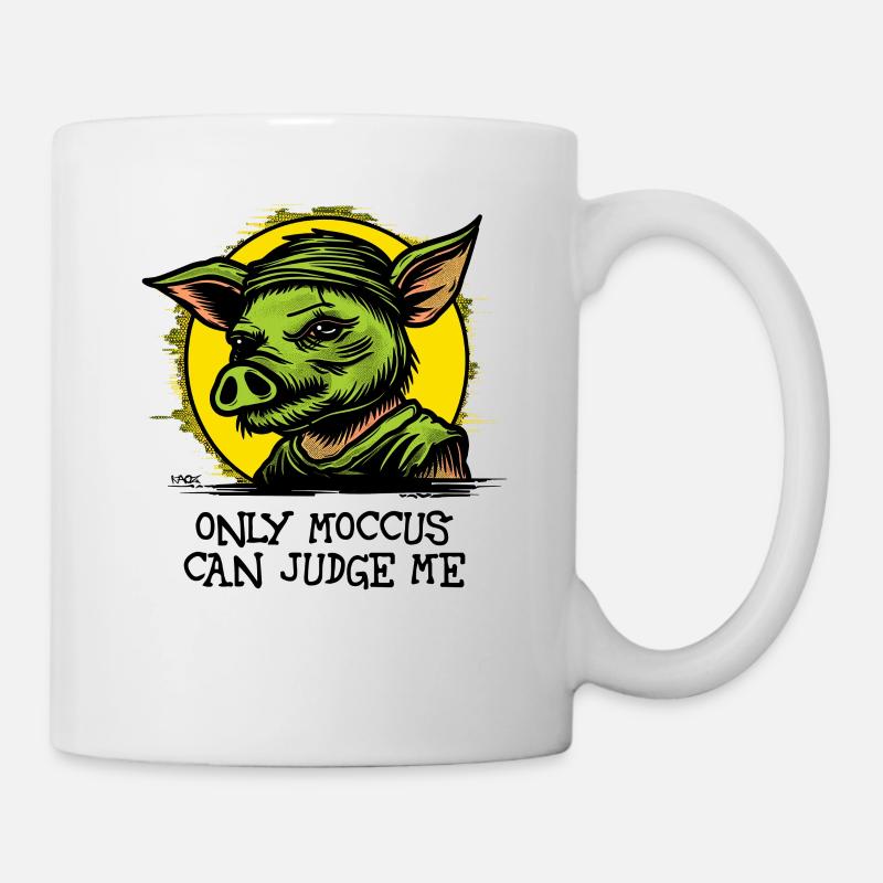 Kelten Schwein, nur Moccus kann mich beurteilen - Tasse - Weiß