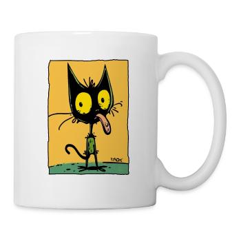 Der coolste freche Cartoon-Kater, lustige Katze - Tasse - Weiß - Rechts