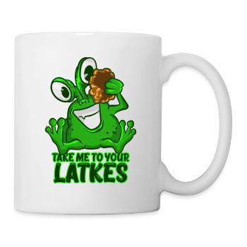 Take Me To Your Latkes T-Shirt Drôle Vert Espace - Mug blanc - blanc - Droite