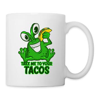 Take Me To Your Tacos T-Shirt Drôle Vert Espace - Mug blanc - blanc - Droite
