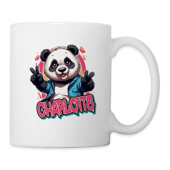 CHARLOTTE - Beau prénom de fille avec panda cool - Mug blanc - blanc - Droite