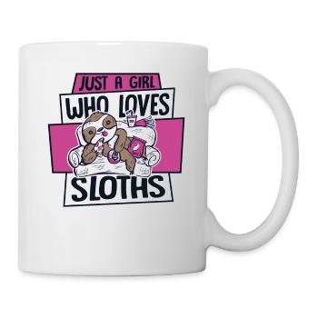 Girl Who Loves Sloths Pilosa Folivora - Mug - white - Right