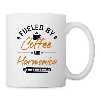 Fueled by Coffee and Harmonica Mouth Harp - Mug - white - Right